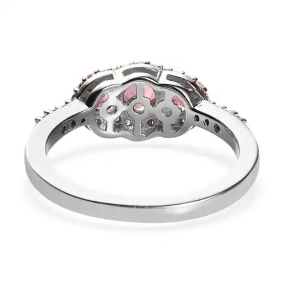 Authentic Blush Tourmaline Ring in Vermeil RG and Platinum Over Sterlng Silver - Picture 5 of 6